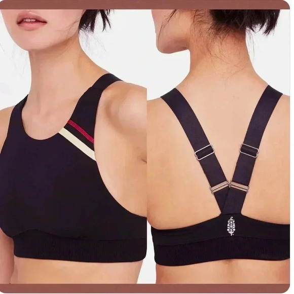Free people FP movement freestyle sports bra black multi size Small - Picture 2 of 7